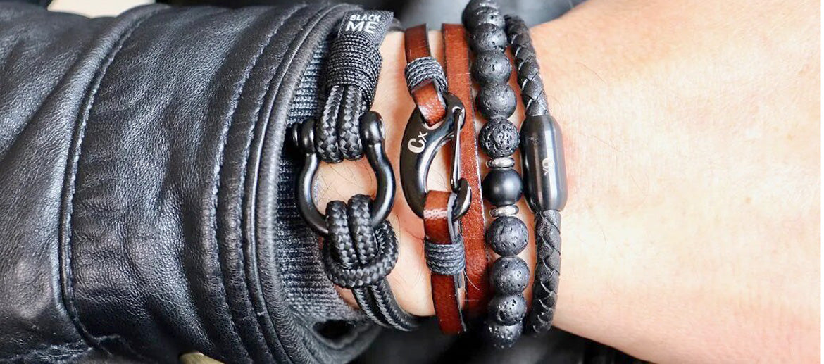 Pulsera de cuentas de piedras y piedras volcánicas