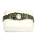 Pulsera de piel marrón con grillete - Solohombre