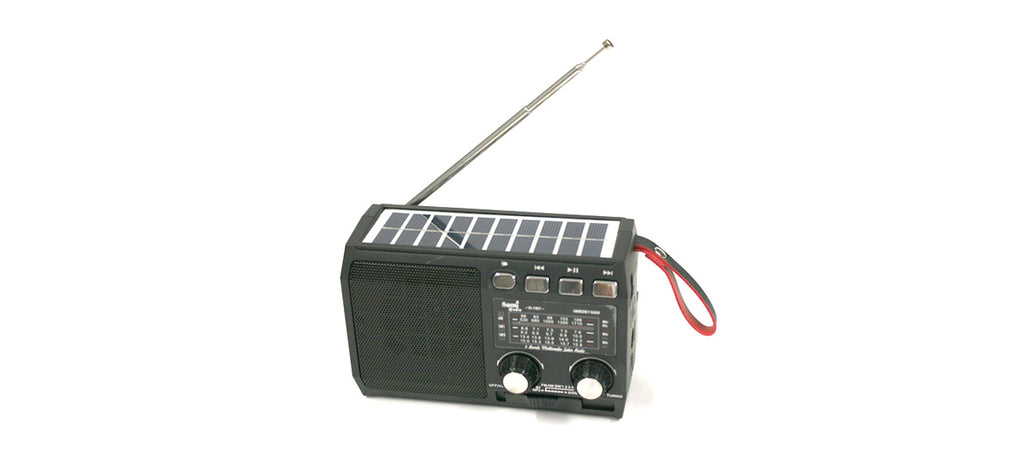 Radío AM/FM con batería solar y linterna