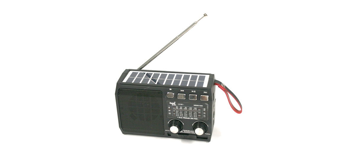 Radío AM/FM con batería solar y linterna