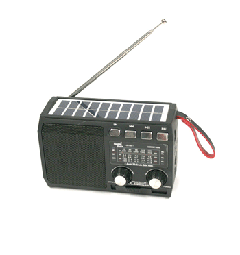 Radío AM/FM con batería solar y linterna