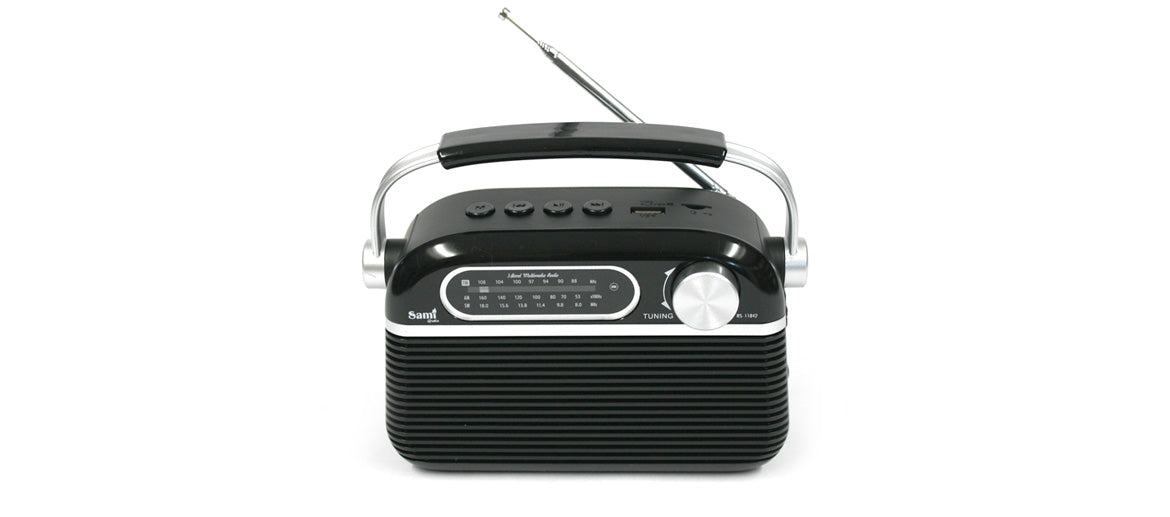 Radio AM/FM con bluethooth a corriente o pila recargable