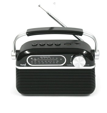 Radio AM/FM con bluethooth a corriente o pila recargable