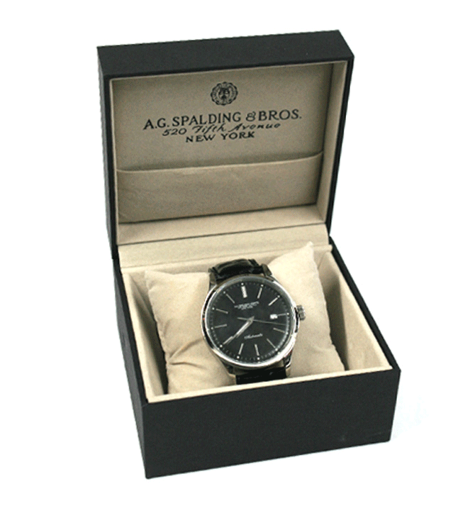 Reloj de pulsera automático con esfera negra marca A.G.Spalding & Bros - Solohombre