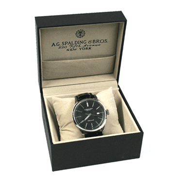 Reloj de pulsera automático con esfera negra marca A.G.Spalding & Bros