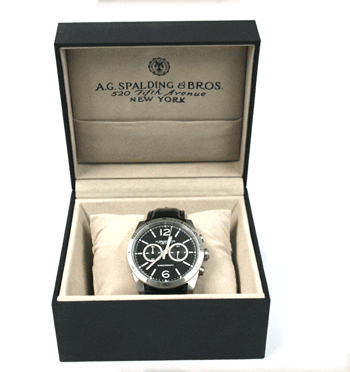 Reloj de pulsera deportivo cronografo esfera negra marca Spalding & Bros