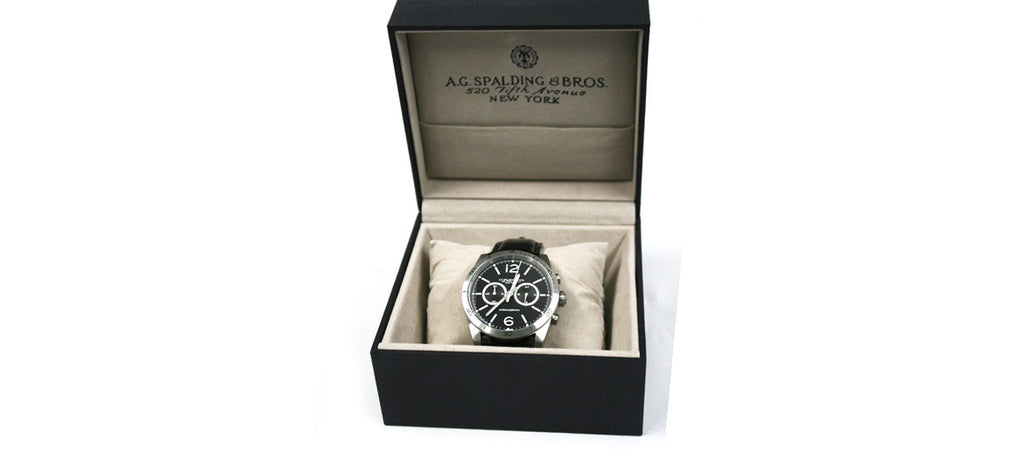 Reloj de pulsera deportivo cronografo esfera negra marca Spalding & Bros