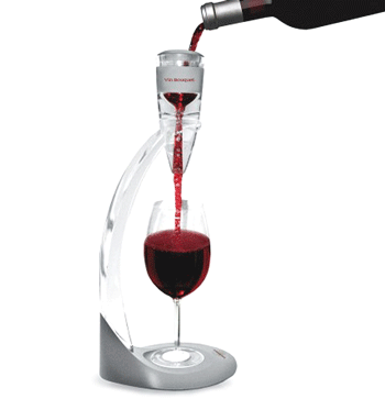Set de peana y aireador y tapón de conservación para el vino