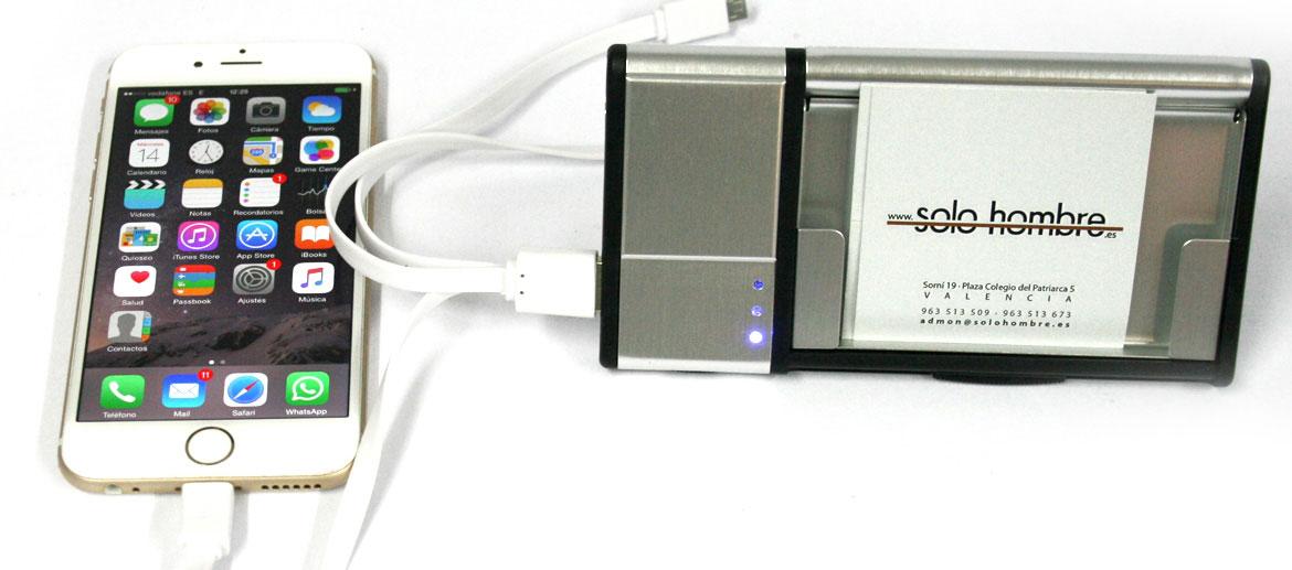 Tarjetero apertura hidrodinámica con batería externa para móvil