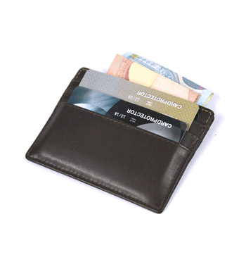 Tarjetero sencillo para tarjetas crédito de piel y con espacio para billetes