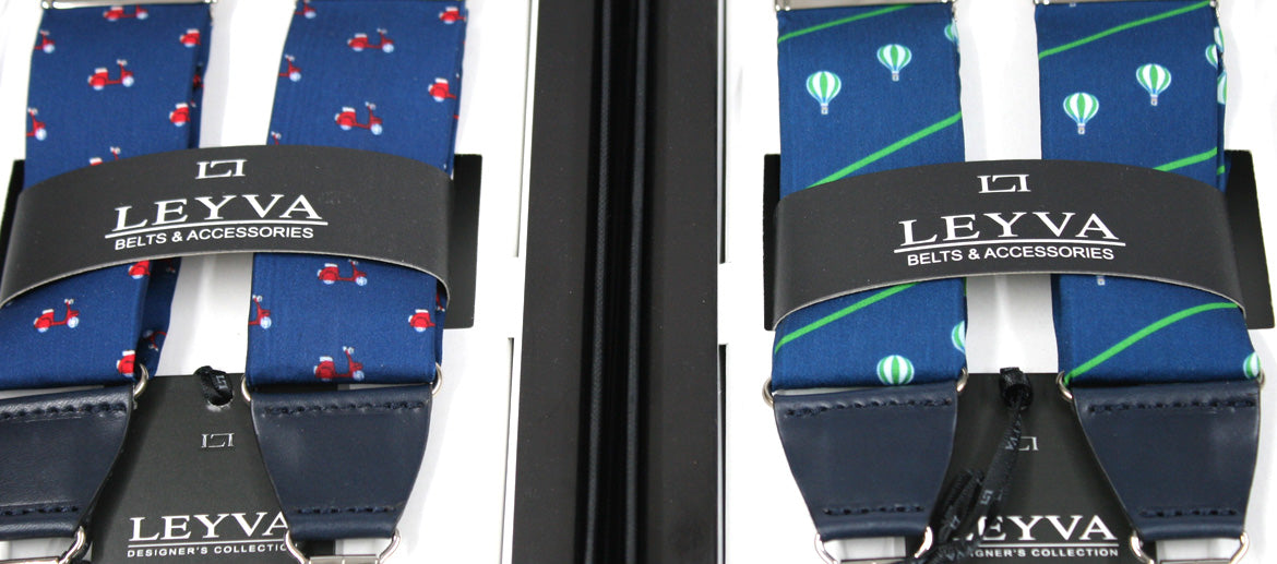 Tirantes para el pantalón de seda con dibujo de globos y motos