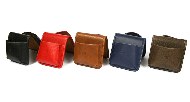 Organizador de sobremesa y escritorio en piel, colores: azul marino, habana, marrón, negro y rojo