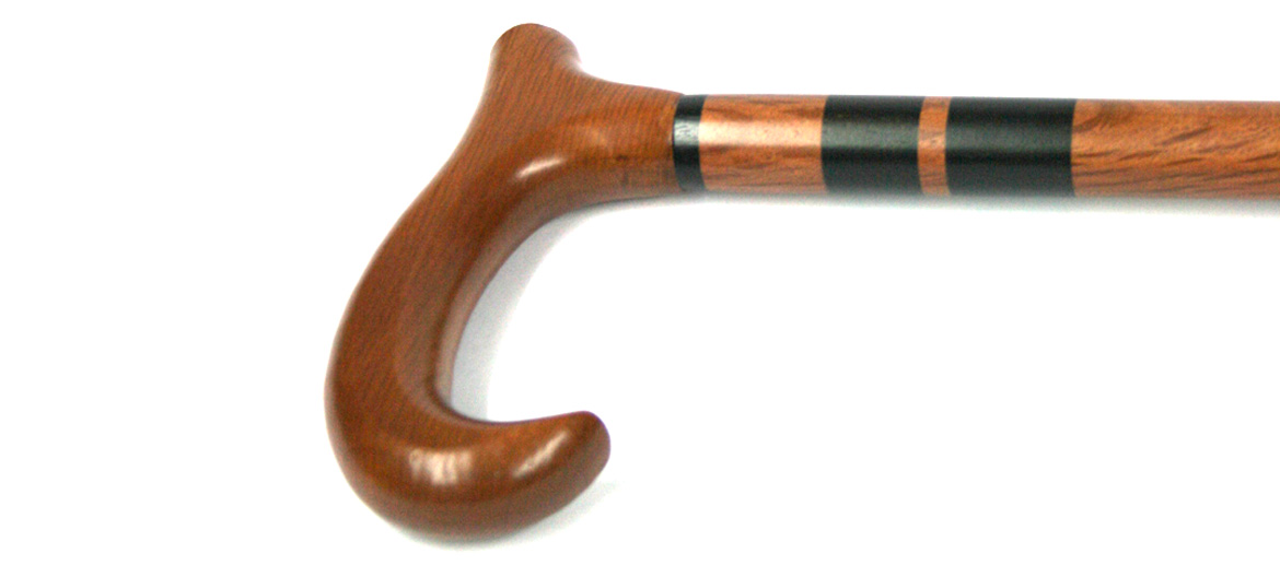 Bastón de puño y palo de madera de encina con apliques de ébano - comprar online 79€ euros Bastón de puño y palo de madera de encina con apliques de ébano - comprar online 79€ euros