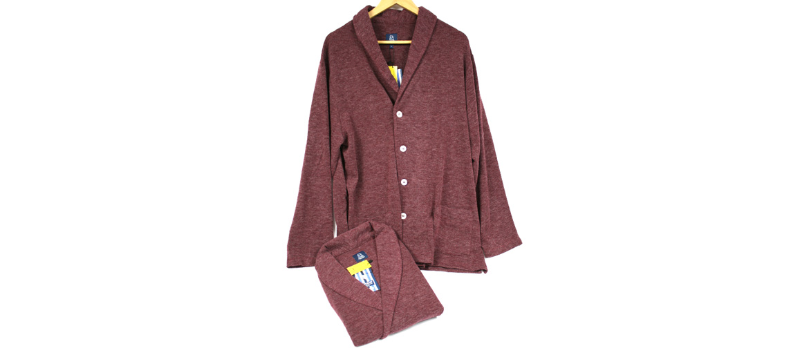 Bata corta, tipo chaqueta para estar ¡cómodo! en casa color granate - Solohombre