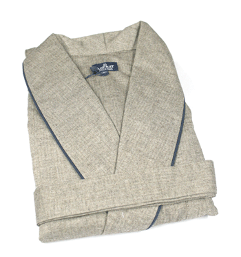 Batin bata larga de estar por casa con dibujo de espiga color beige - Solohombre