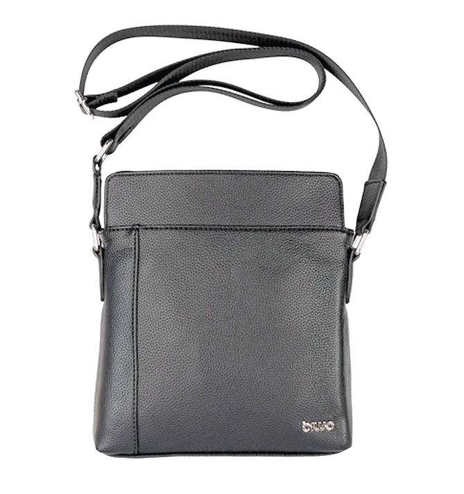 Bolso bandolera de símil piel color negro - Solohombre