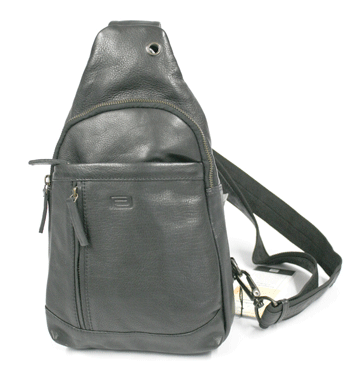 Bolso cruzado en piel color negro con cuatro bolsillos - Solohombre