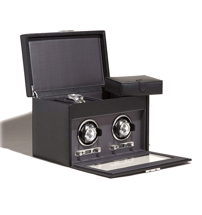 Caja para dos relojes automáticos y almacenamiento de tres relojes más y caja extraible para viaje - Solohombre