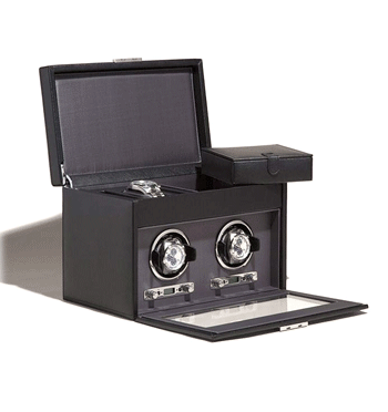 Caja para dos relojes automáticos y almacenamiento de tres relojes más y caja extraible para viaje - Solohombre
