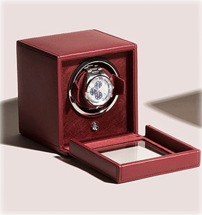 Caja relojero automático para tu reloj color burdeos - Solohombre