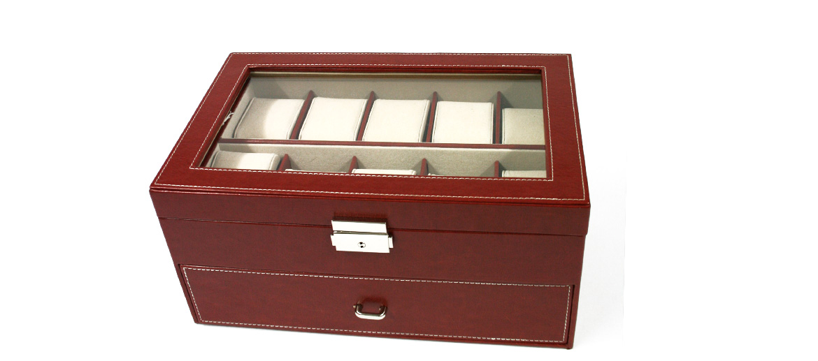 Caja relojero color negro para guardar 20 relojes color marrón - comprar online precio 87€ euros