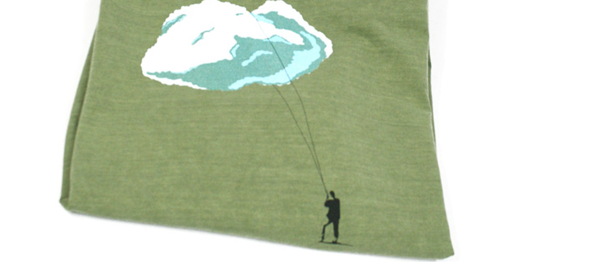 Camiseta con dibujo abstracto de un hombre atrayendo una nube - Solohombre