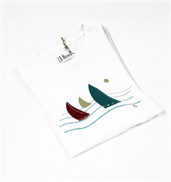 Camiseta de algodón con dibujo de veleros para el verano - Solohombre
