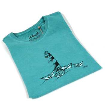 Camiseta de algodón con dibujo de veleros de papel para los aficionados al mar - Solohombre