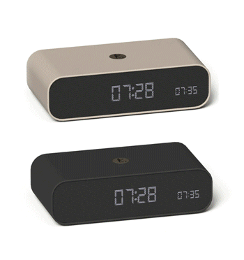 Cargador inalambrico de móvil con reloj despertador y bluethooth para oir tu musica - Solohombre