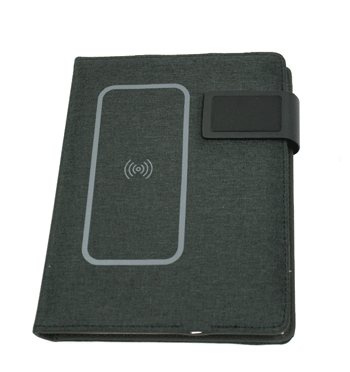 Carpeta portafolios DIN 5 con cargador inalambrico para el móvil y memoria USB - Solohombre