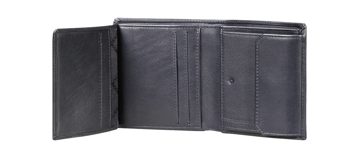 Cartera billetero tarjetero con monedero de piel color-negro marca Samsonite - Solohombre