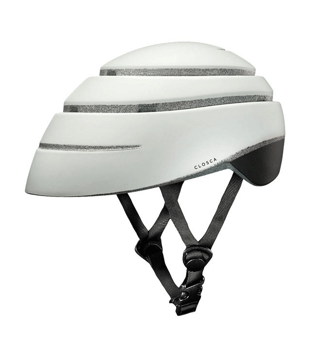 Casco plegable Helmet Loop para bicicleta o patinete color Pearl combinado con negro marca Closca - Solohombre