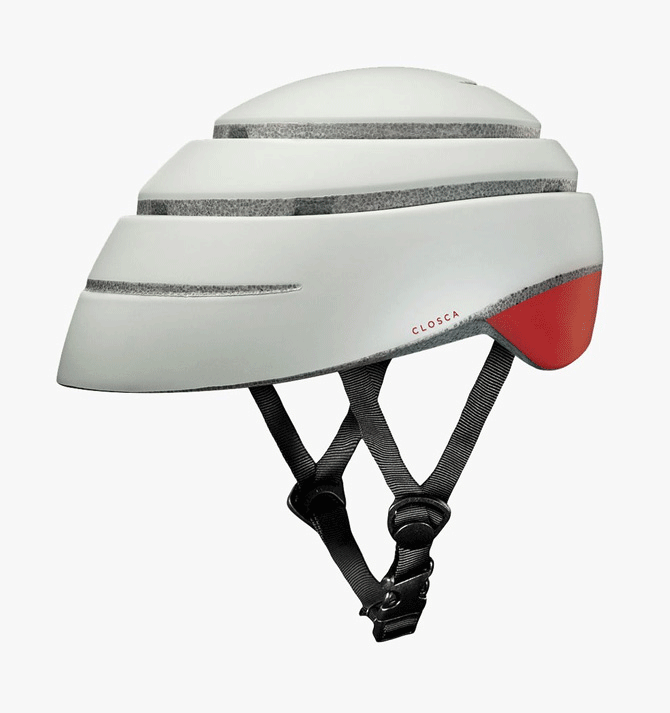 Casco plegable Helmet Loop para bicicleta o patinete color Pearl marca Closca - Solohombre
