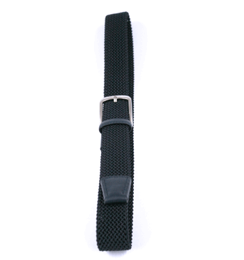 Cinturón elástico de algodón color azul con detalles de piel - Solohombre