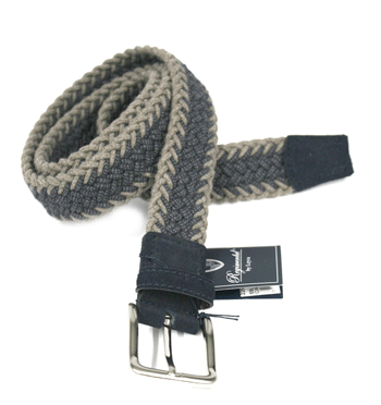 Cinturón elástico de algodón gris y azul marca Solohombre - Solohombre