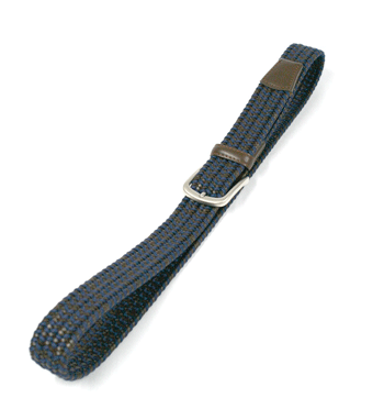 Cinturón elástico trenzado de piel marrón con cabo en azul marca Solohombre