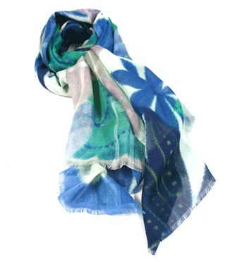 Foulard de algodón y modal con un dibujo abstracto muy colorido - Solohombre