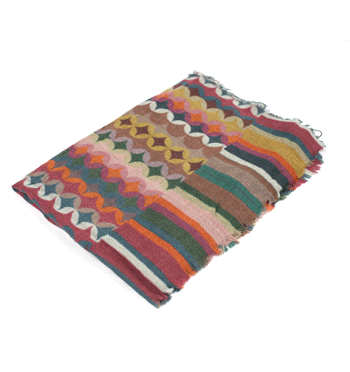 Foulard de lana y modal con dibujo abstracto ¡muy alegre!