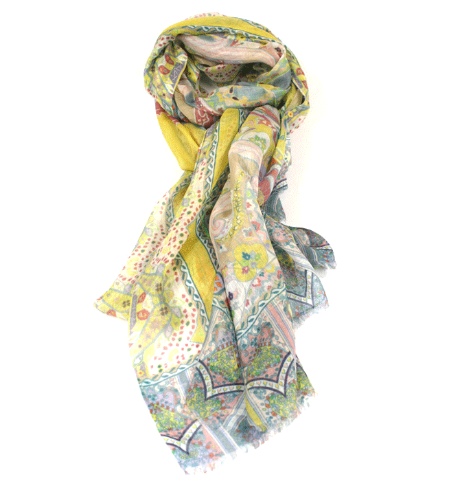 Foulard de seda y modal con dibujo abstracto ¡muy alegre! - Solohombre