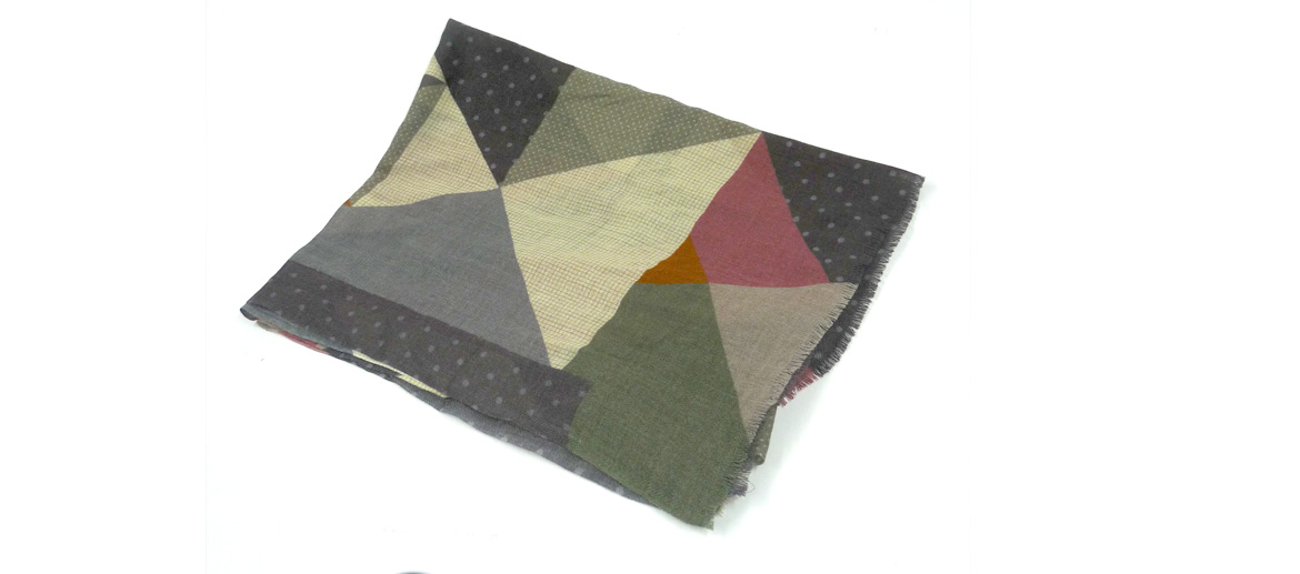 Foulard para el invierno 100% lana fina con dibujo geométrico - Solohombre