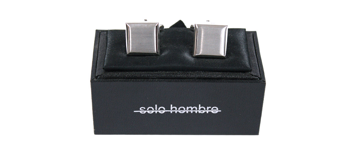Gemelos cuadrados de rodio para personalizar con iniciales - comprar online precio 42€ euros
