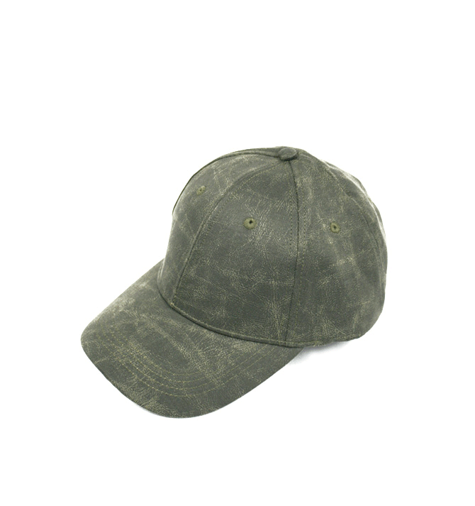 Gorra con visera impermeable de algodón encerado color verde militar - Solohombre