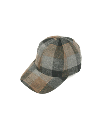 Gorra de béisbol de cuadros en tonos color marrón y gris - Solohombre