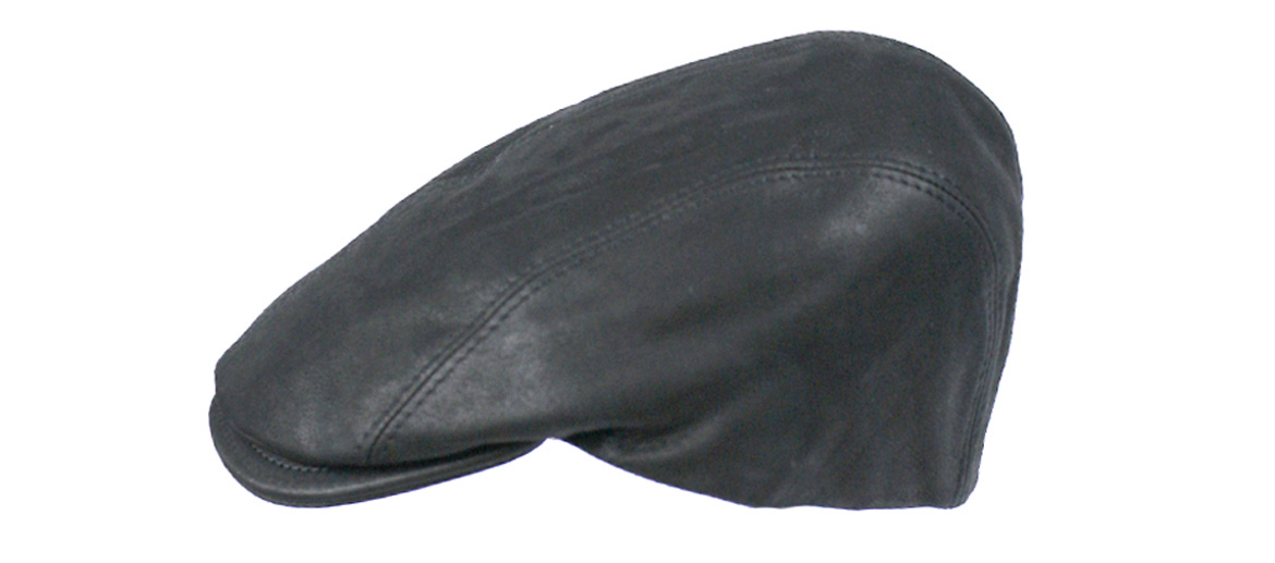 Gorra plana de piel color negro - Solohombre