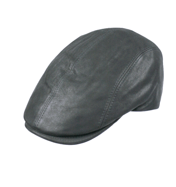 Gorra plana de piel color negro - Solohombre