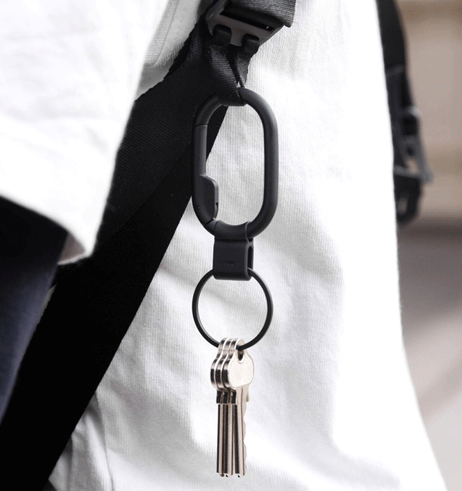 Llavero con mosquetón para engancharlo en la mochila o la trabilla del pantalón - Solohombre