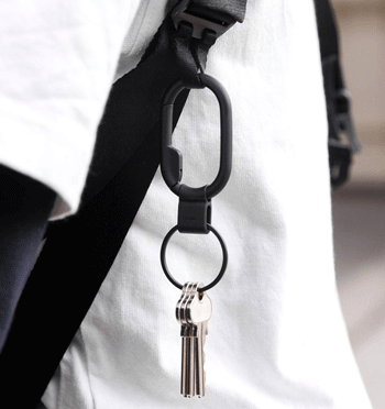 Llavero con mosquetón para engancharlo en la mochila o la trabilla del pantalón - Solohombre