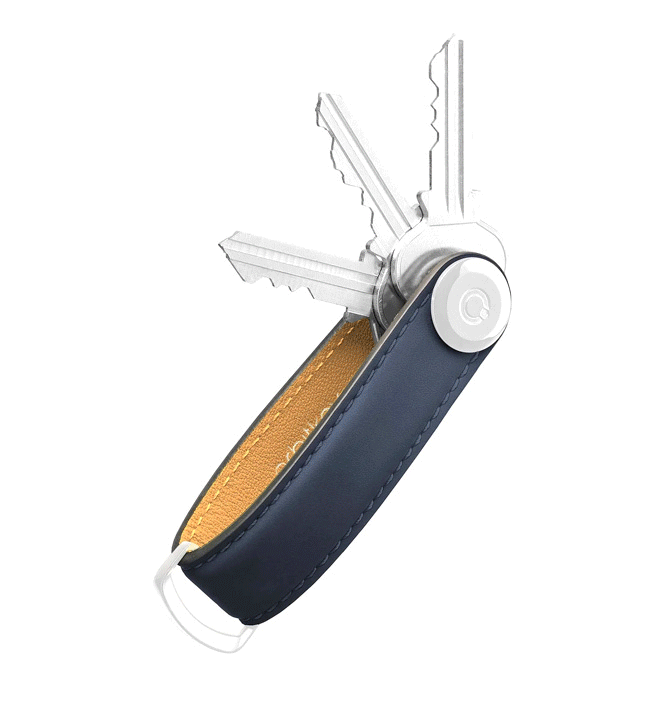 Llavero de piel organizador de llaves color Azul - Solohombre