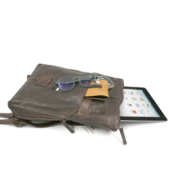 Mochila de piel envejecida para el día a día o tus viajes color marrón - Solohombre
