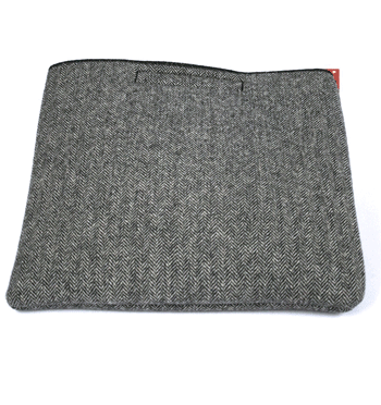 Neceser bolsa de aseo en lana sencillo con dibujo de espiga color gris